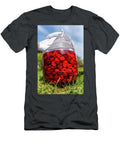 1 Fresh Raspberry in a Glass Jar on Grass Next to Fresh Raspberri Jacek Dudzinski T-Shirt