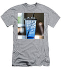 1 Frosted Blue Plastic Cup with Ice and Black Lid Reusable Drink Tumbler Talha Khan T-Shirt