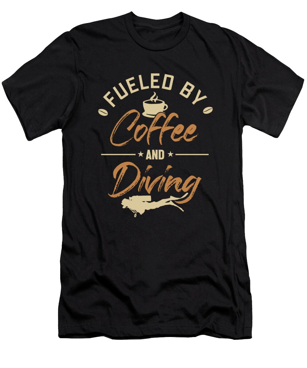 1 Fueled By Coffee and Diving Underwater Technical Scuba Diver Graphics Lab T-Shirt