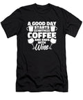 1 Funny a Good Day Starts with Coffee and Ends with Wine Crazy Squirrel T-Shirt