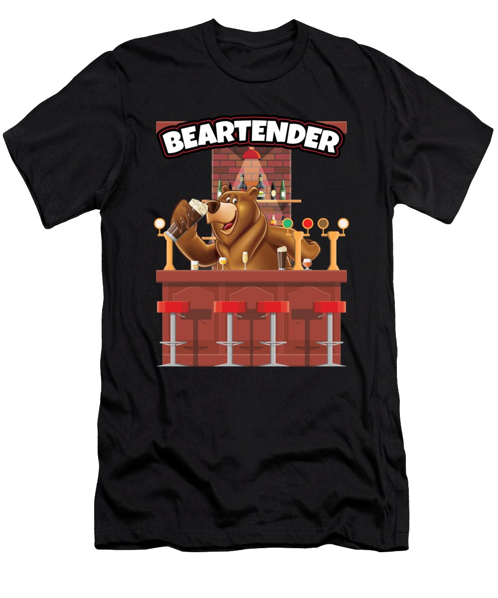 1 Funny Bartender Design Gift for Barman Barmaid and Mixologists Making Cocktails Beer and Alcoholic Drinks Martin Hicks T-Shirt