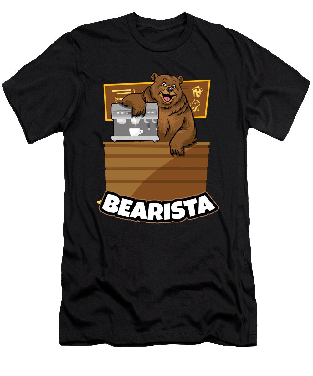 1 Funny Coffee Barista Design Bearista Espresso Gifts Espresso Latte and Capuccinno Makers Coffee Shop Gifts Martin Hicks T-Shirt