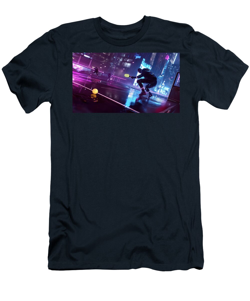 1 Futuristic Neon Pickleball Match Evie Carrier T-Shirt