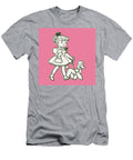 1 Girl Walking a Poodle Csa Images T-Shirt