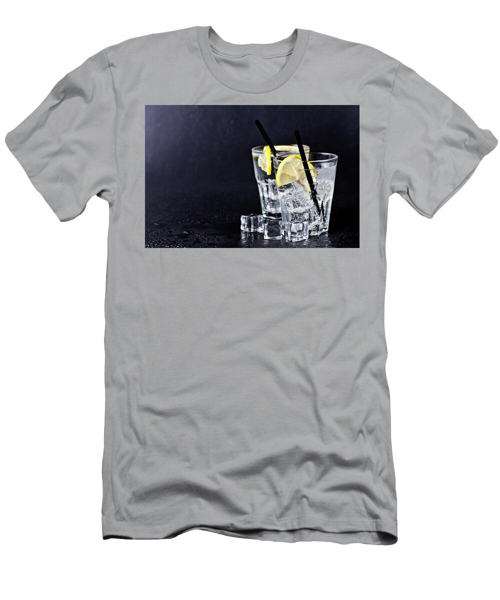 1 Glass of Fresh Cold Carbonated Water with Ice Cubes and Lemon Sl Liss Art Studio T-Shirt