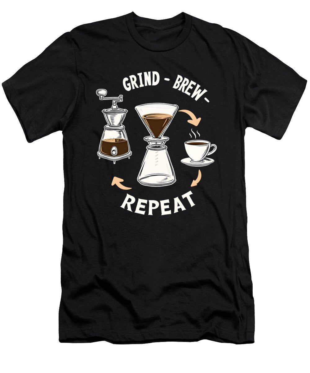 1 Grind Brew Repeat Coffee Ritual Moon T-Shirt