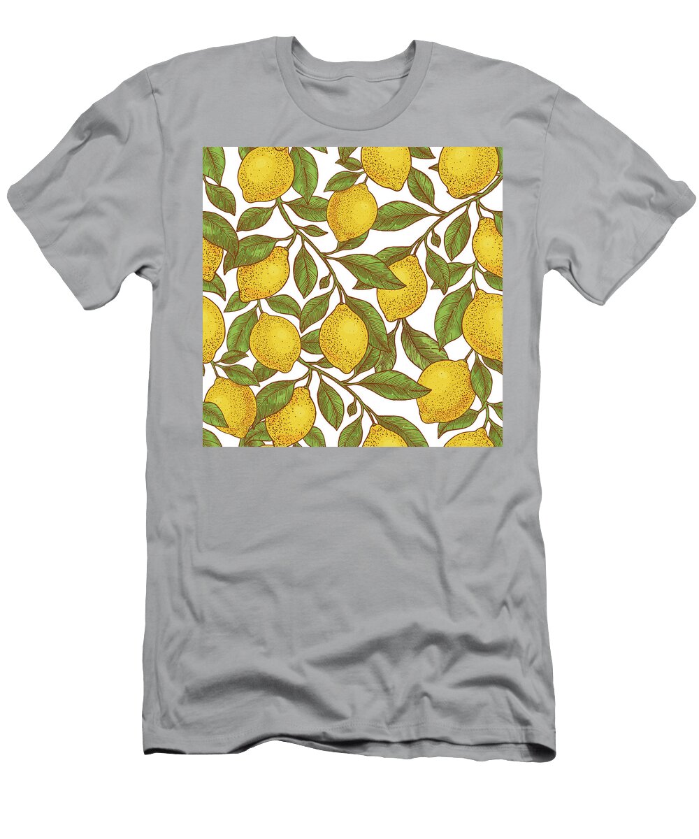 1 Hand Drawn Lemon Seamless Pattern Julien T-Shirt