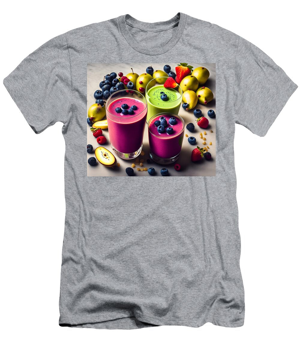 1 Healthy Smoothie with Fresh Fruits Generative Ai Illustration Miroslav Nemecek T-Shirt