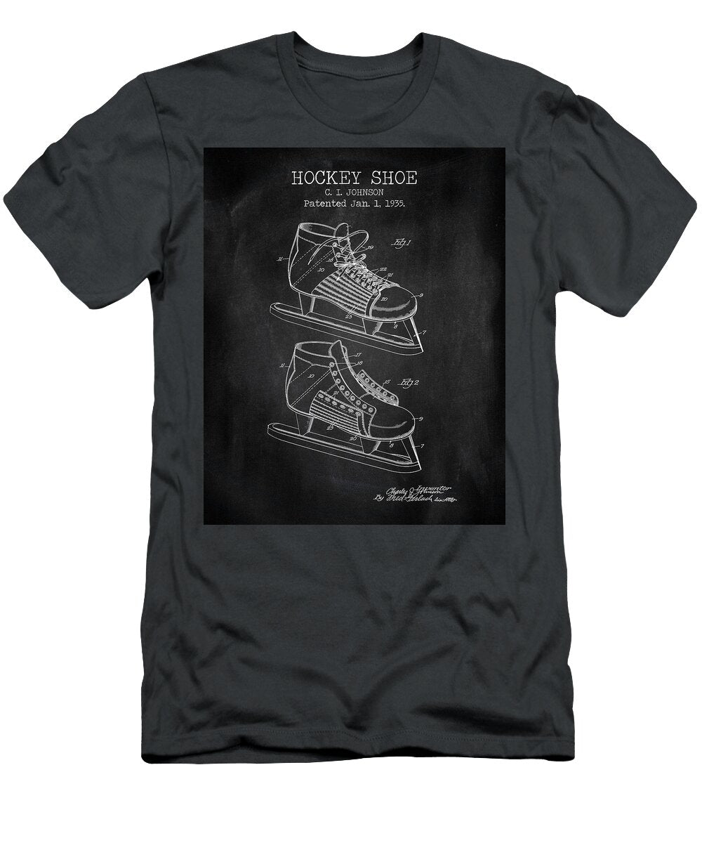 1 Hockey Shoe Chalkboard Patent Denny H T-Shirt