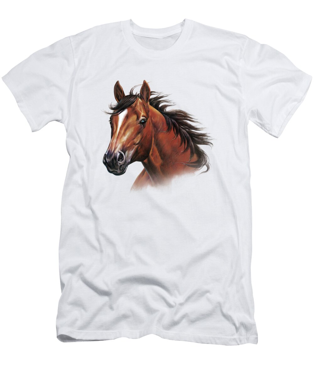 1 Horse Portrait Salmoneggs T-Shirt