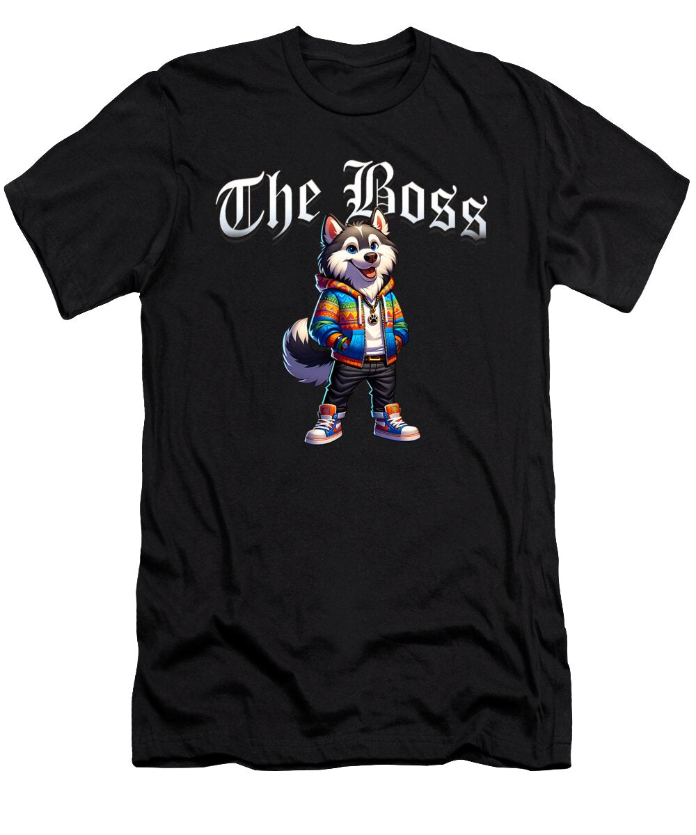1 Husky Dog the Boss Cool Jacket Outfit Dog Mom Zyneu Gangd T-Shirt