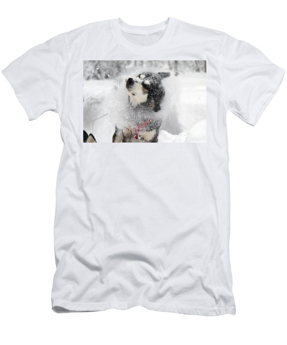 1 Husky Dogs Pull a Sledge Lilach Weiss T-Shirt