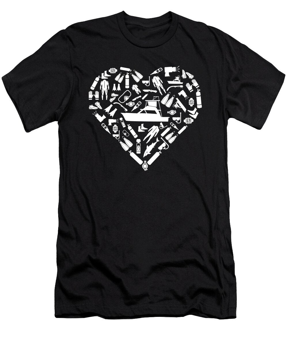 1 I Love Scuba Diving Divers Heart Sea Snorkeling Mister T-Shirt