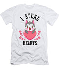 1 I Steal Hearts Valentines Day Puppy Cute Husky Florian Dold Art T-Shirt