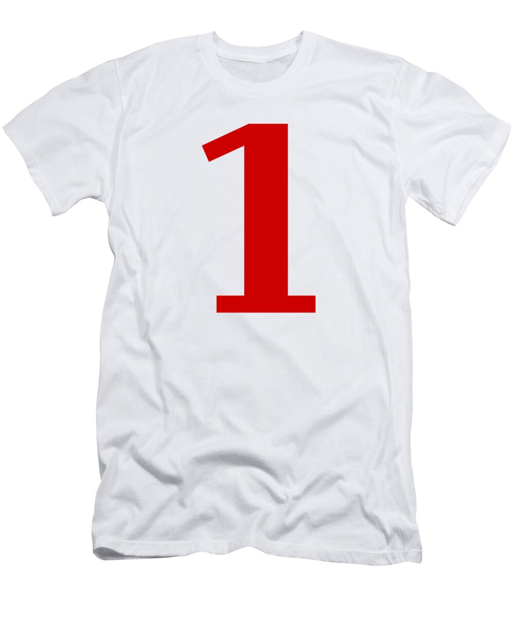 1 in Red Typewriter Style Custom Home Fashions T-Shirt