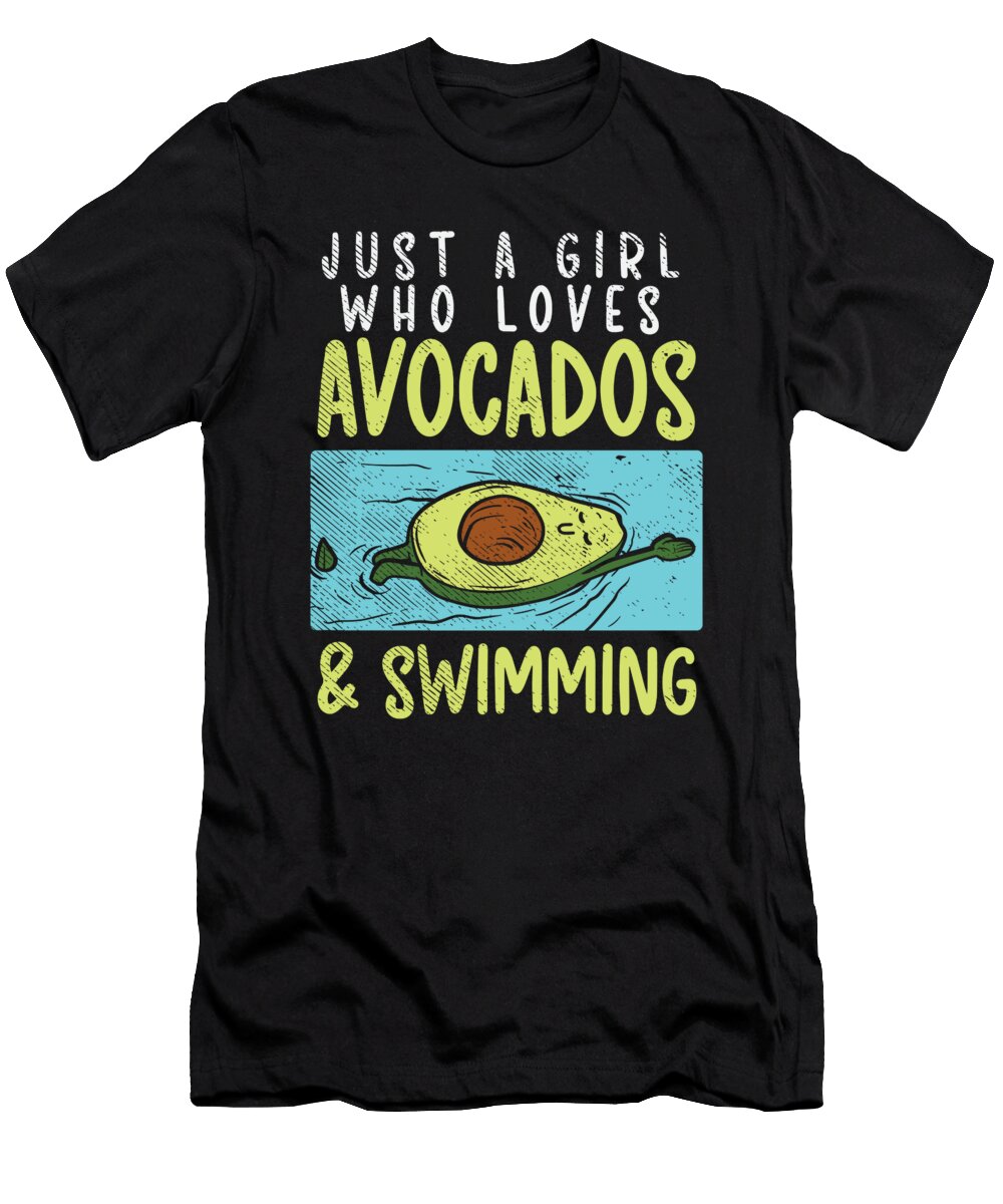 1 Just a Girl Who Loves Avocados and Swimming Avocado Swim Toms Store T-Shirt