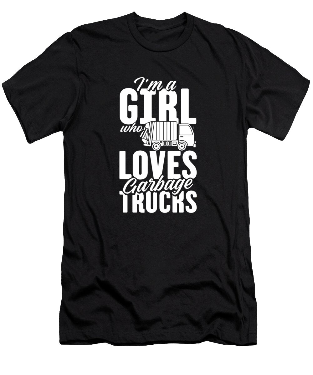 1 Just a Girl Who Loves Garbage Trucks Driver Garbage Truck Crazy Squirrel T-Shirt