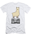 1 Just a Girl Who Loves Llamas Eq Designs T-Shirt