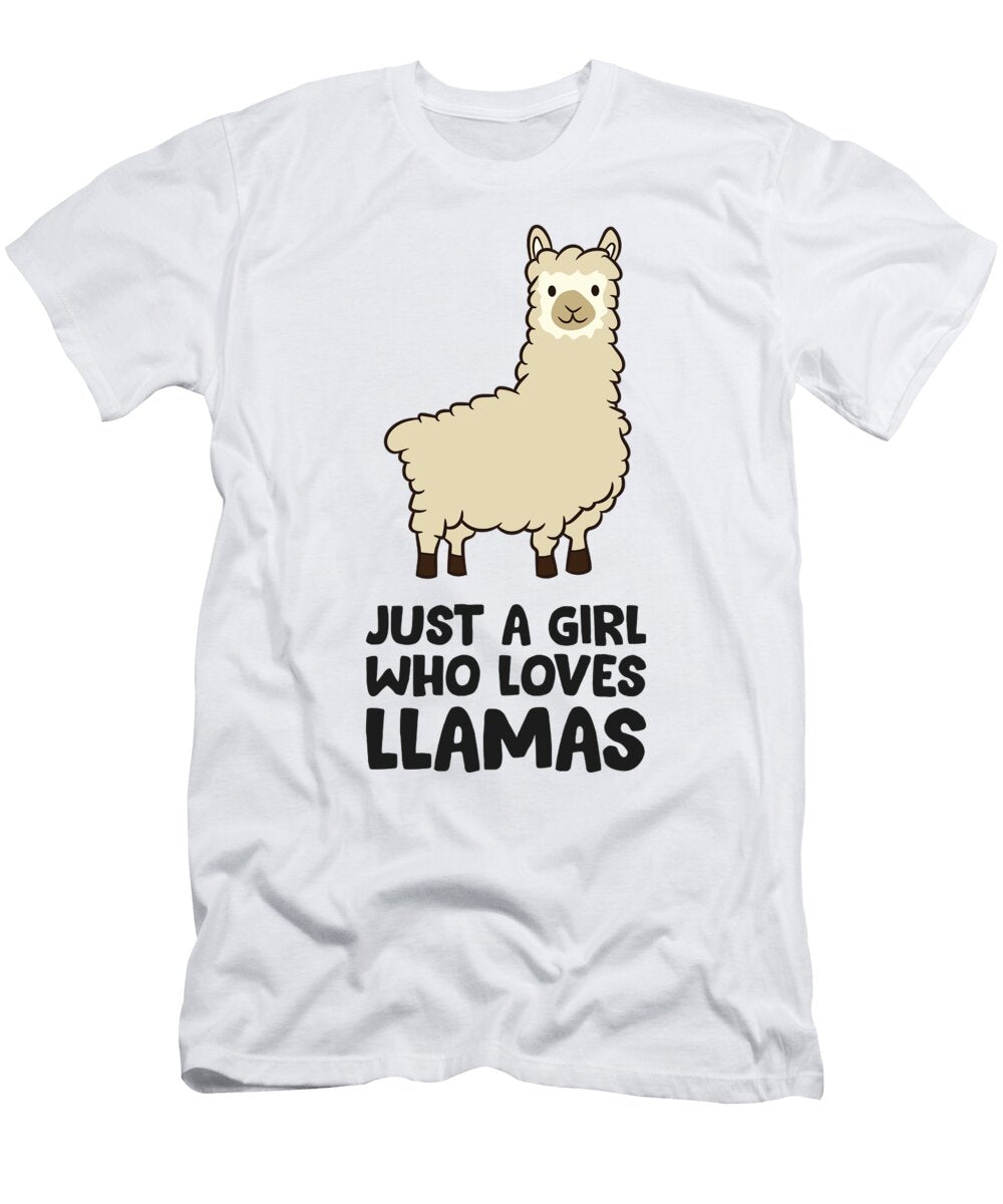 1 Just a Girl Who Loves Llamas Eq Designs T-Shirt
