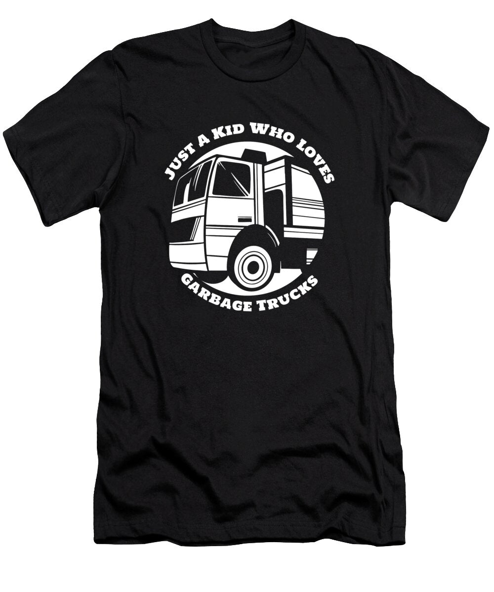 1 Just a Kid Who Loves Garbage Trucks Driver Garbage Truck Crazy Squirrel T-Shirt