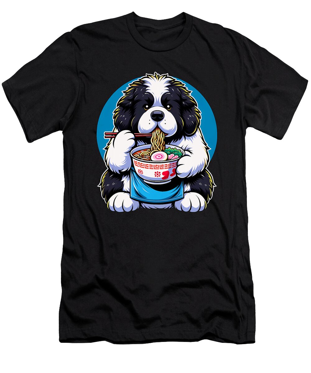 1 Kawaii Anime Landseer Newfoundland Dog Ramen Zyneu Gangd T-Shirt