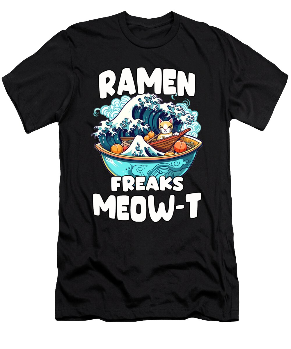 1 Kawaii Cat and Ramen Otaku Gift Neko Ramen Benjamin Burkert T-Shirt