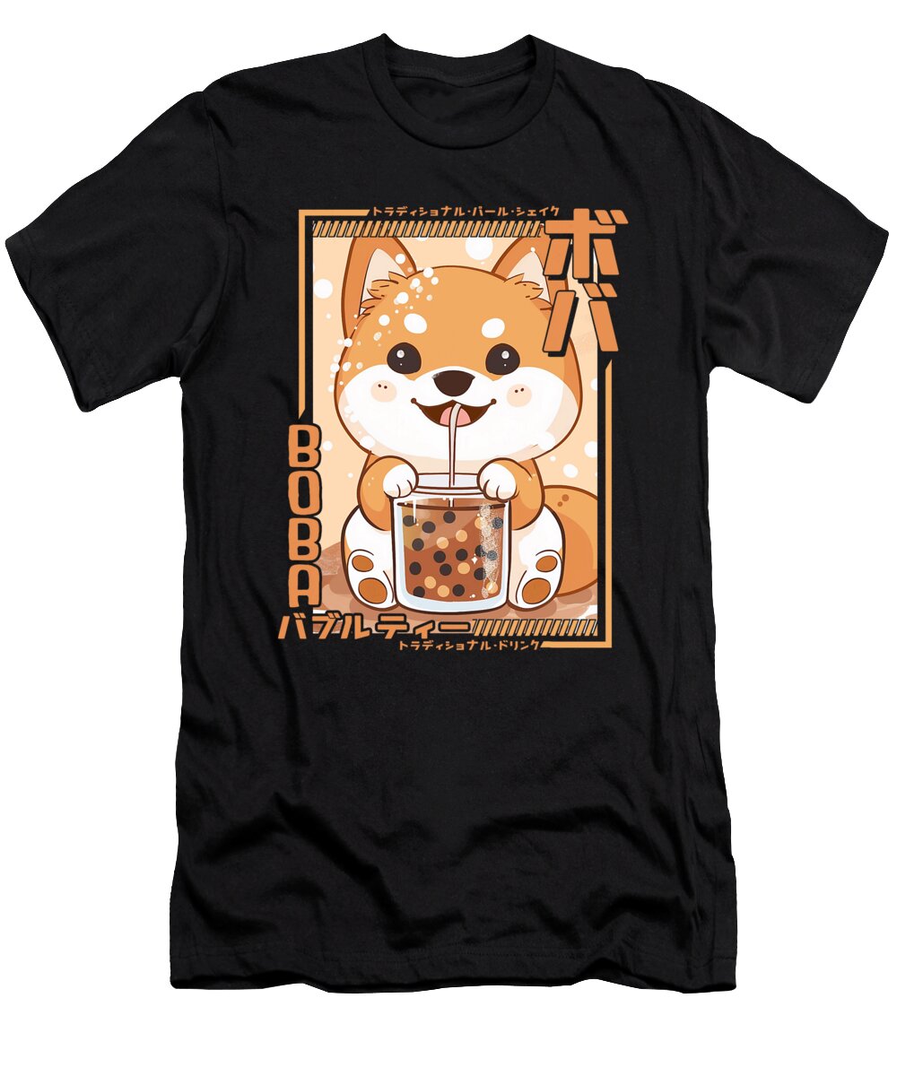 1 Kawaii Dog Boba Anime Shiba Inu Loving Bubble Zyneu Gangd T-Shirt