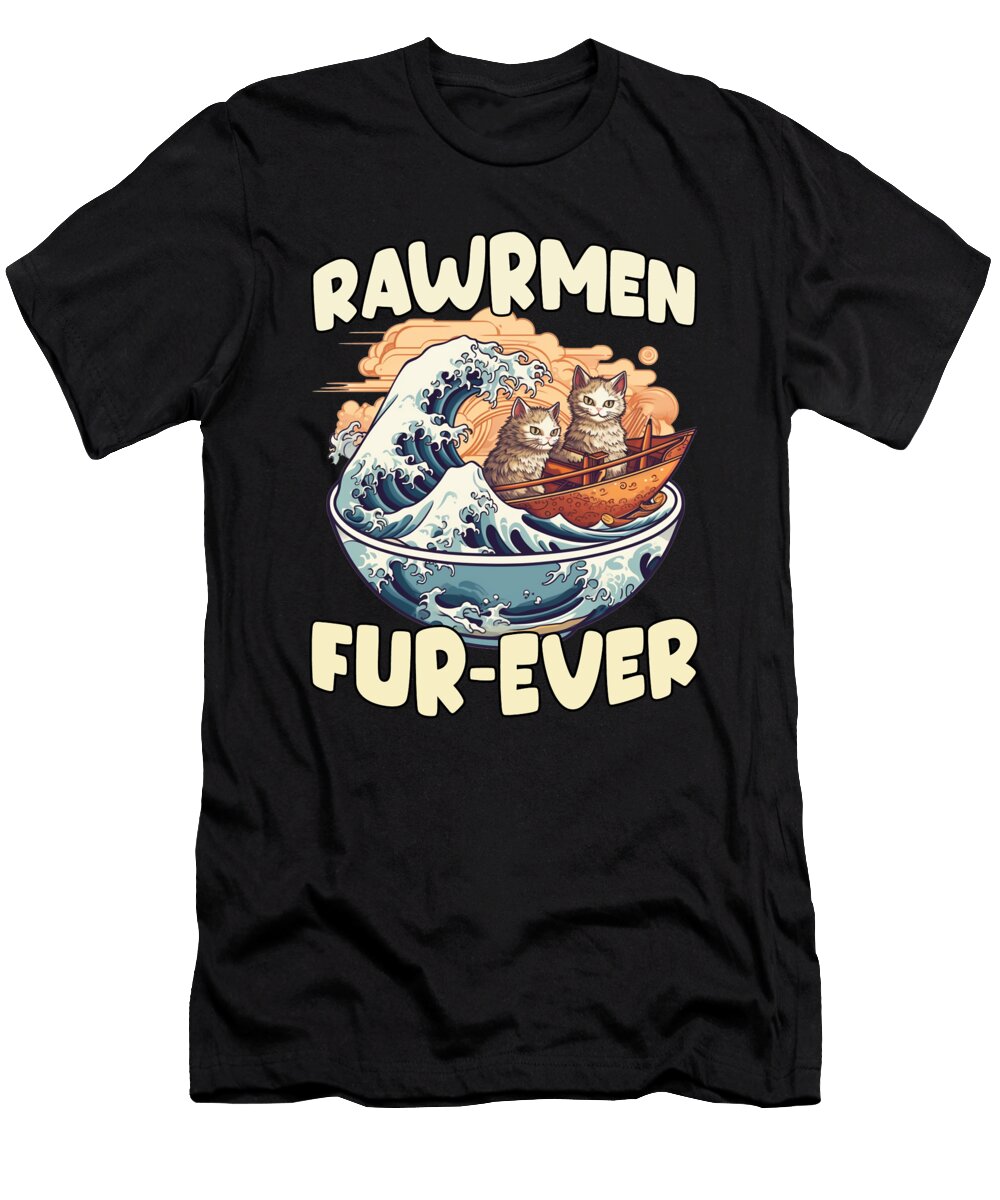 1 Kawaii Ramen Cats Gift Idea for Anime Fans Benjamin Burkert T-Shirt