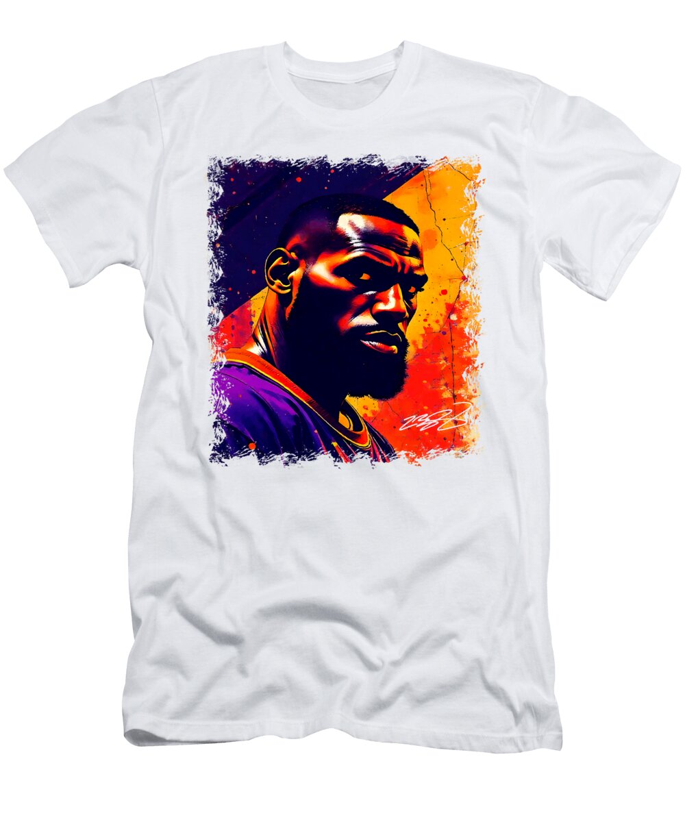 1 Lebron James Vibrant Portrait Kenvin Tran T-Shirt