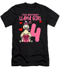 1 Llama Birthday 4th Birthday Party Alpaca Girl Colorfulsnow T-Shirt