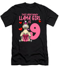 1 Llama Birthday 9th Birthday Party Alpaca Girl Colorfulsnow T-Shirt