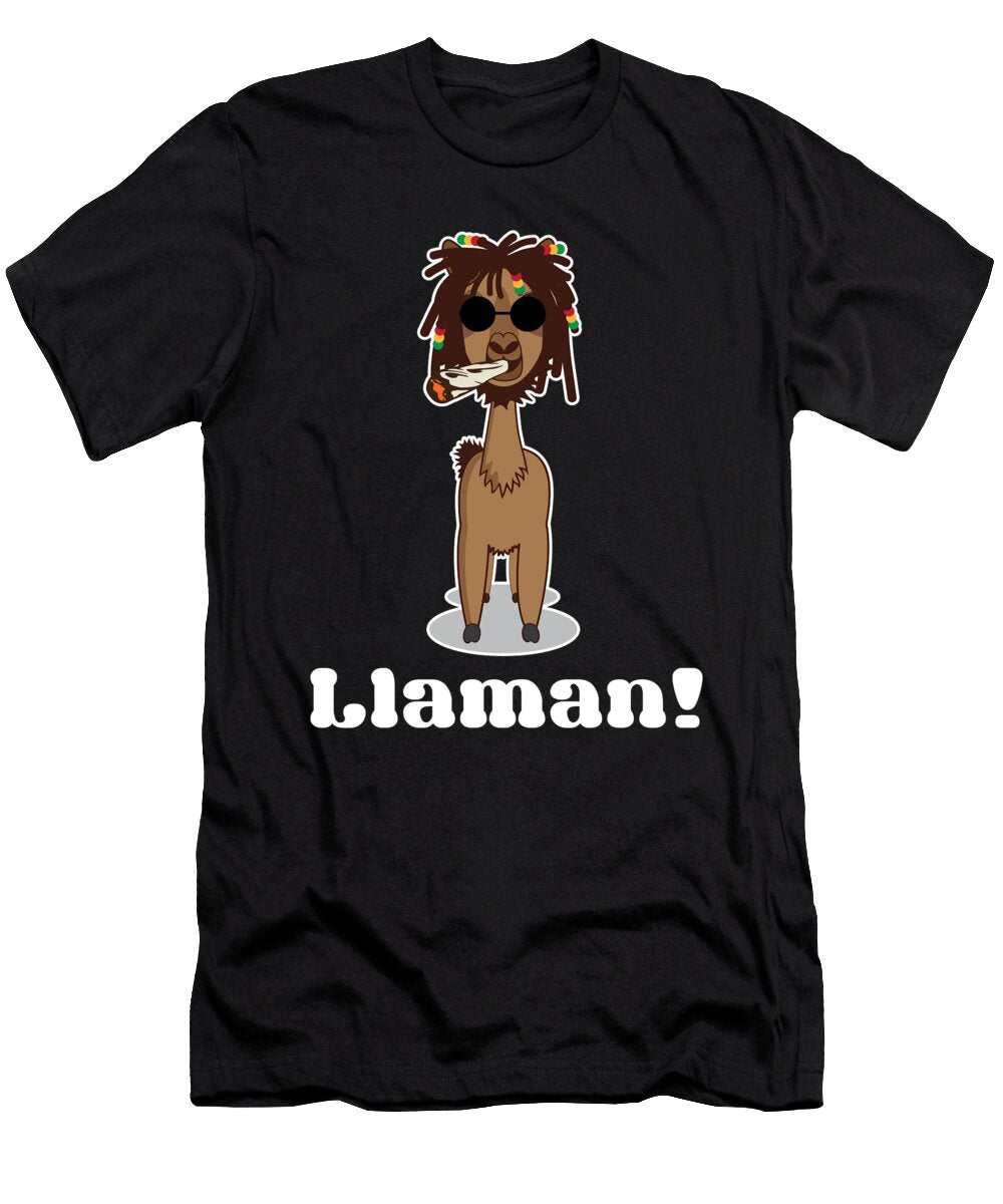 1 Llaman Funny Rasta Reggae Llama Gift Weed Smoker Stoner Martin Hicks T-Shirt