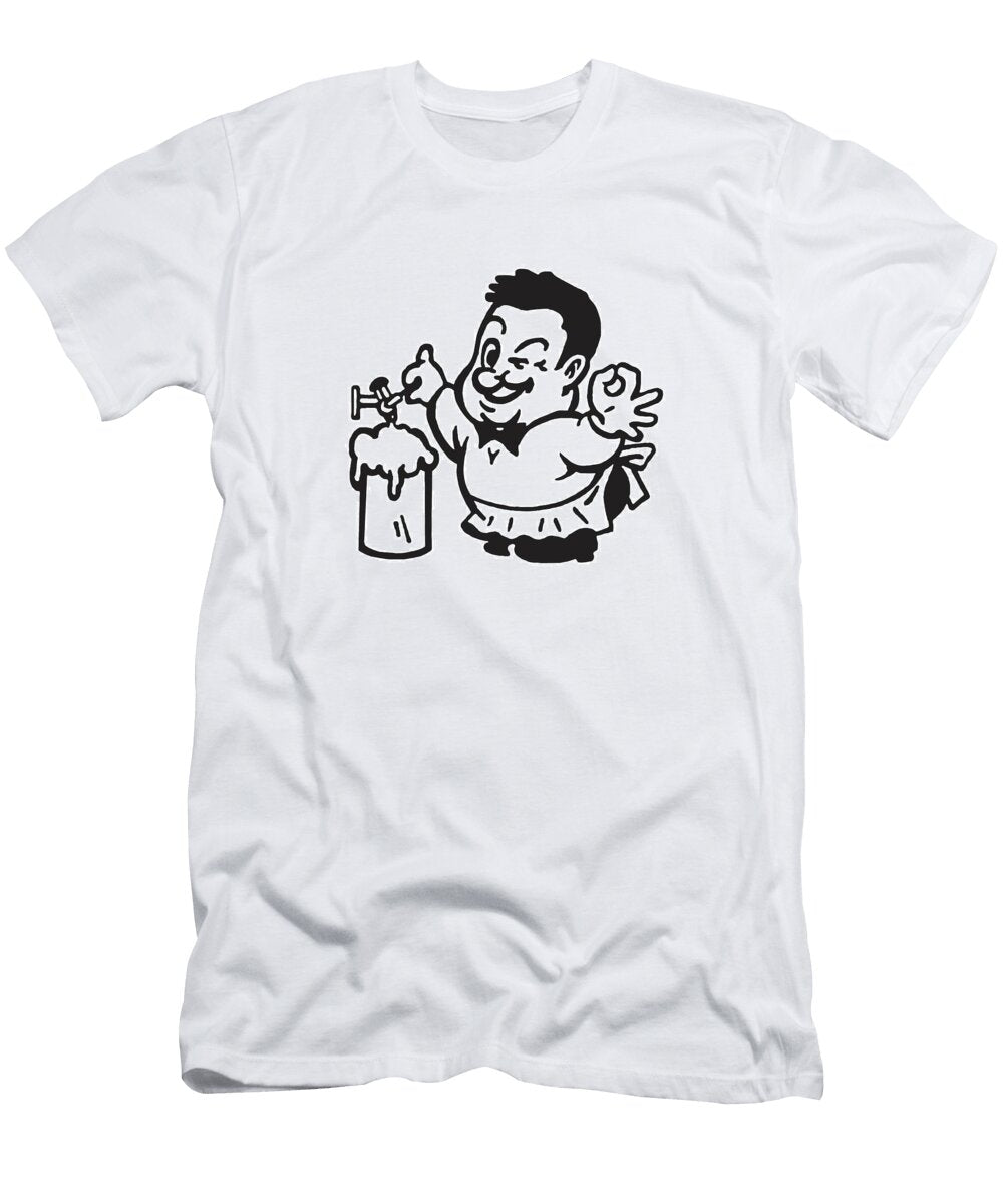 1 Man Tapping Beer and Winking Csa Images T-Shirt