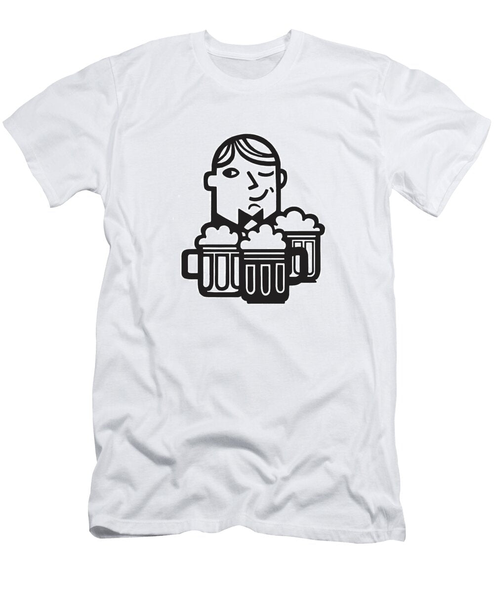 1 Man with Mugs of Beer Csa Images T-Shirt
