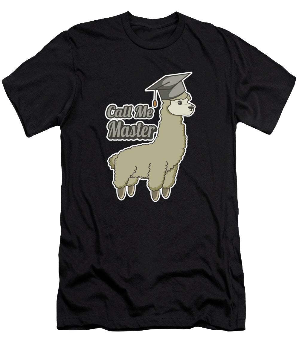 1 Master Degree Graduate University Llama Cool Funny Marco Rothe T-Shirt