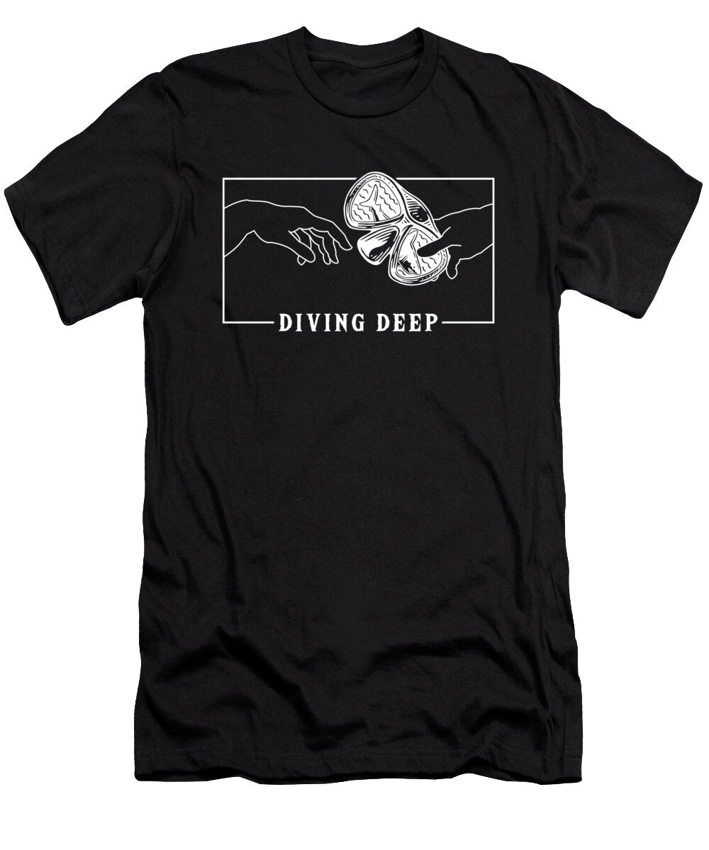 1 Michelangelo Creation of Adam Diving Deep Scuba Diver Graphics Lab T-Shirt