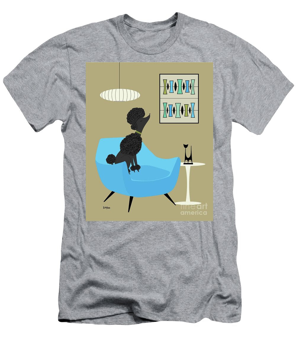 1 Mid Century Modern Black Poodle Donna Mibus T-Shirt