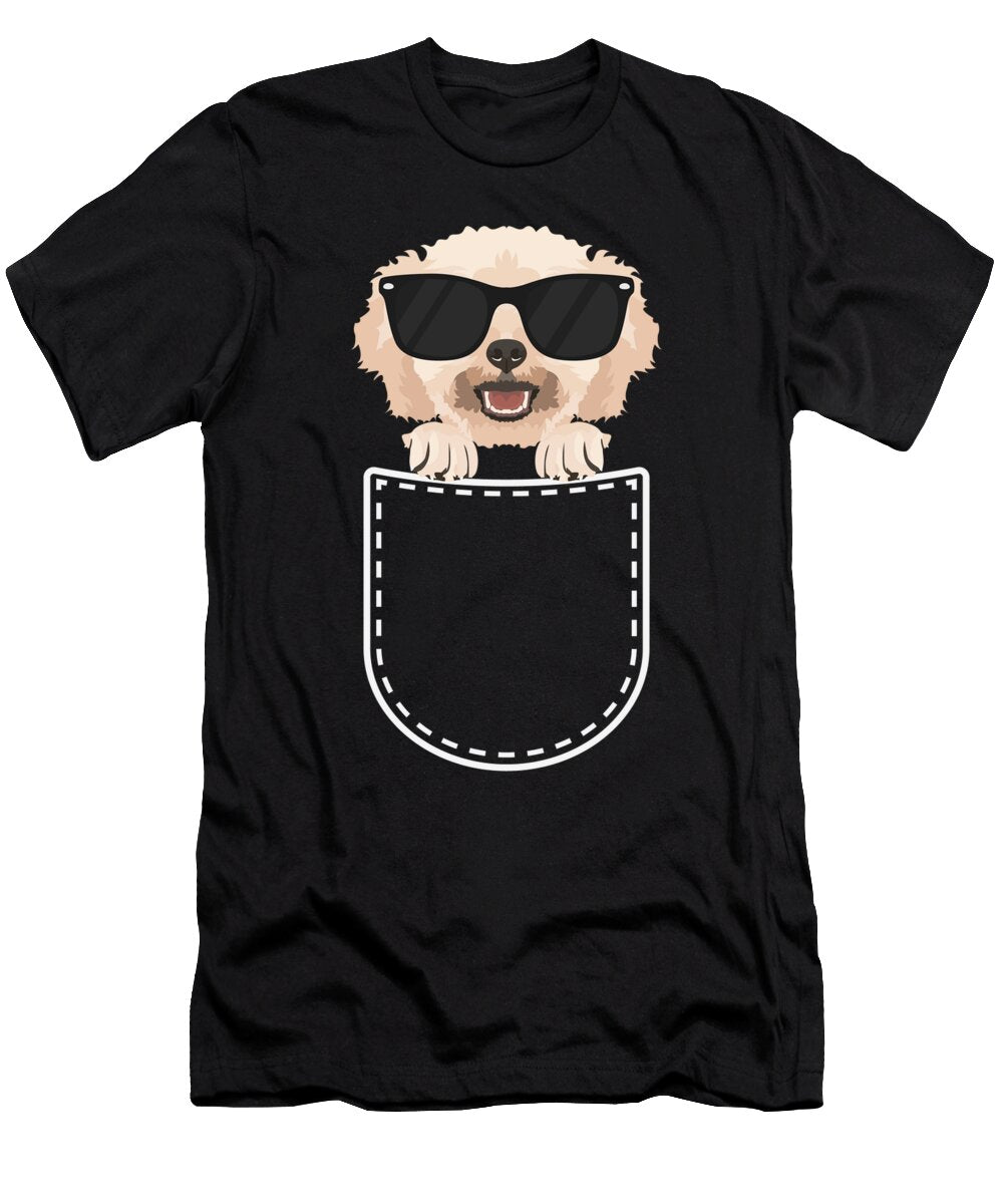 1 Miniature Poodle in the Breast Pocket Greenoptix T-Shirt