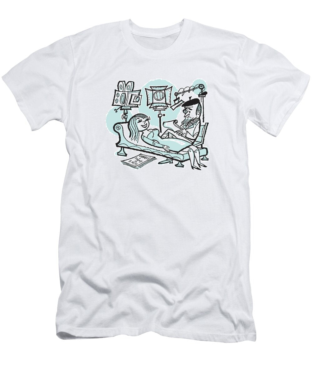 1 Movie Set Therapy Between Director and Actress Csa Images T-Shirt