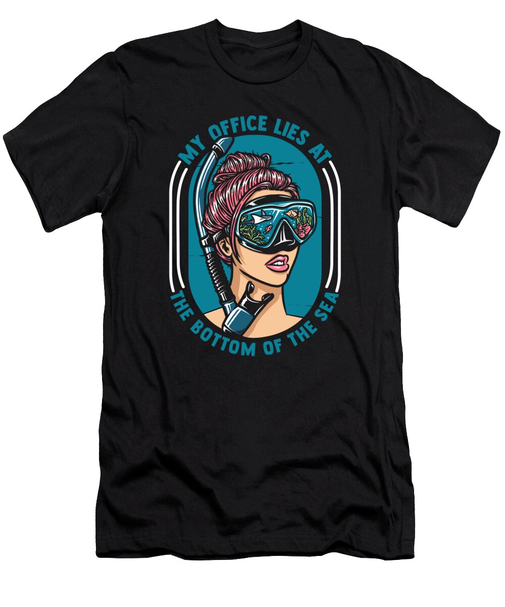 1 My Office Lies At the Bottom of the Sea Scuba Diver Graphics Lab T-Shirt