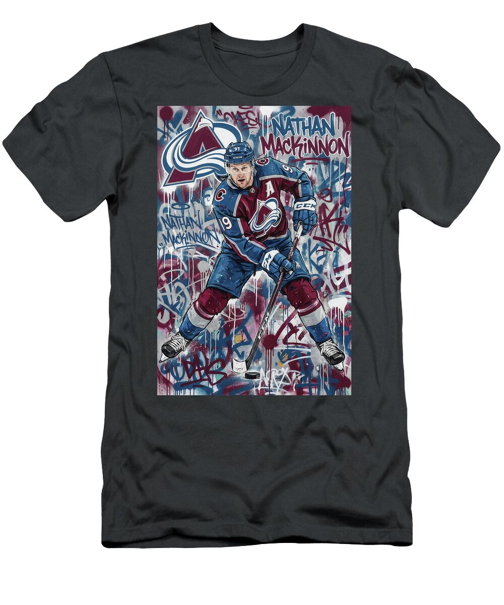 1 Nathan Mackinnon Graffiti Poster Hockey Player NHL Sampadart Gallery T-Shirt
