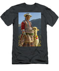 1 Native Peruvian Woman with Baby Alpaca Patricia Hofmeester T-Shirt