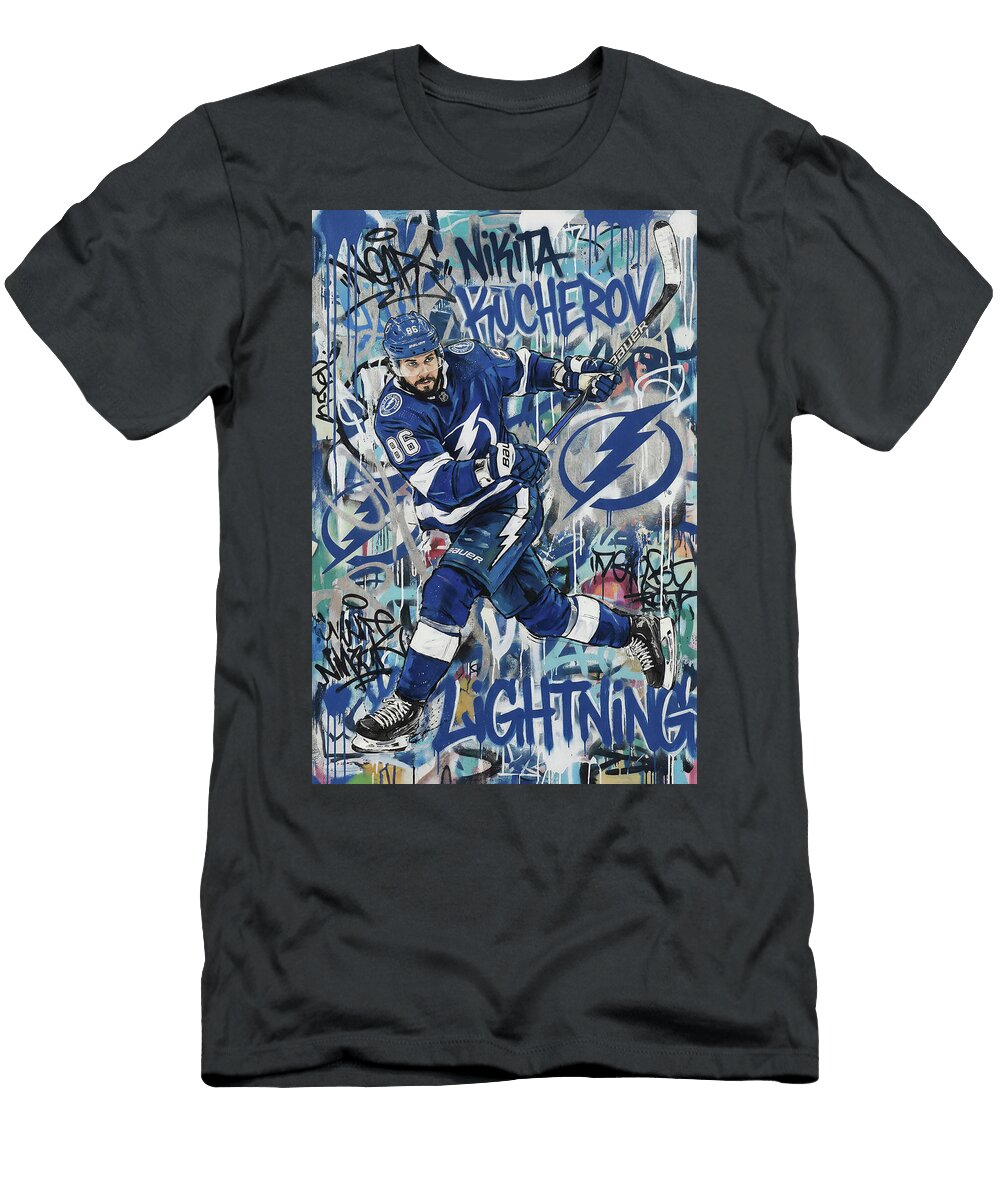1 Nikita Kucherov Tampa Bay Lightning Graffiti Poster Hockey Player NFL Sampadart Gallery T-Shirt