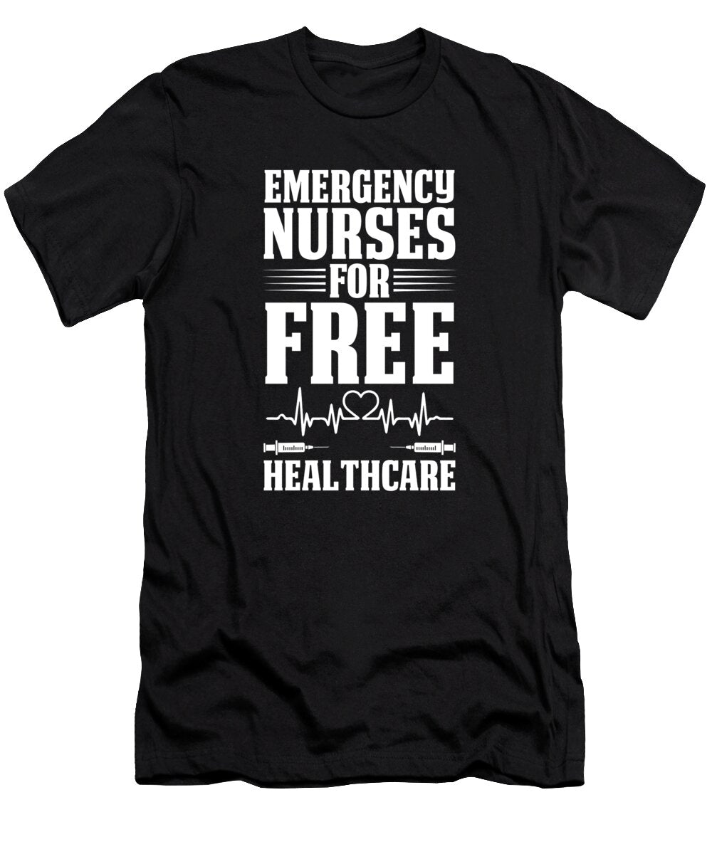 1 Nursing Heartbeat Caretaker Hospital Emergency Nurse Crazy Squirrel T-Shirt