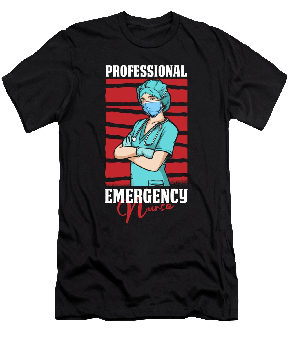 1 Nursing Professional Caretaker Hospital Emergency Nurse Crazy Squirrel T-Shirt