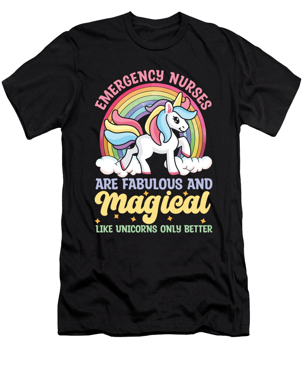 1 Nursing Unicorn Hospital Caretaker Emergency Nurse Crazy Squirrel T-Shirt