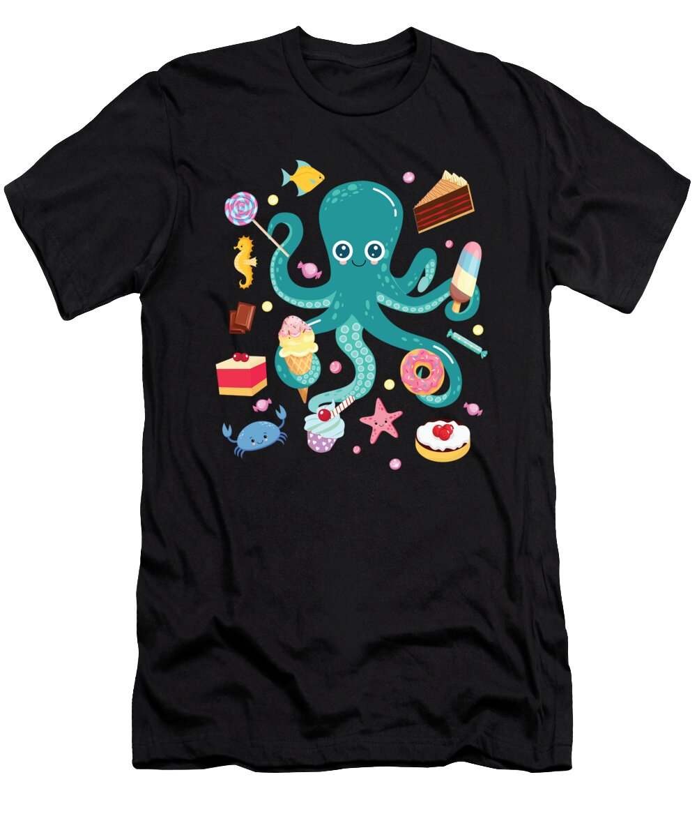 1 Octopus Cake Squid Moon T-Shirt