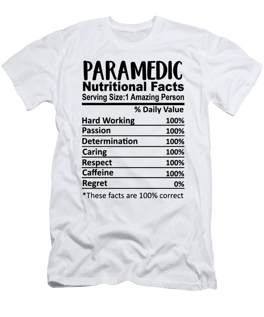 1 Paramedic Nutrition Facts Funny Jensen Cena T-Shirt