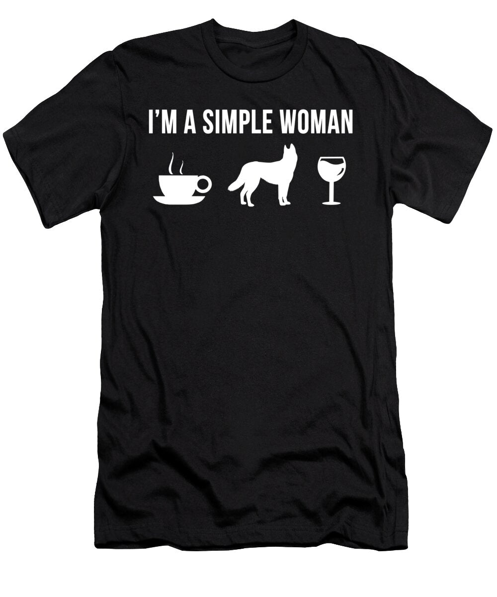 1 Pet Siberian Husky Dog Puppy Simple Man Lukas Davis T-Shirt