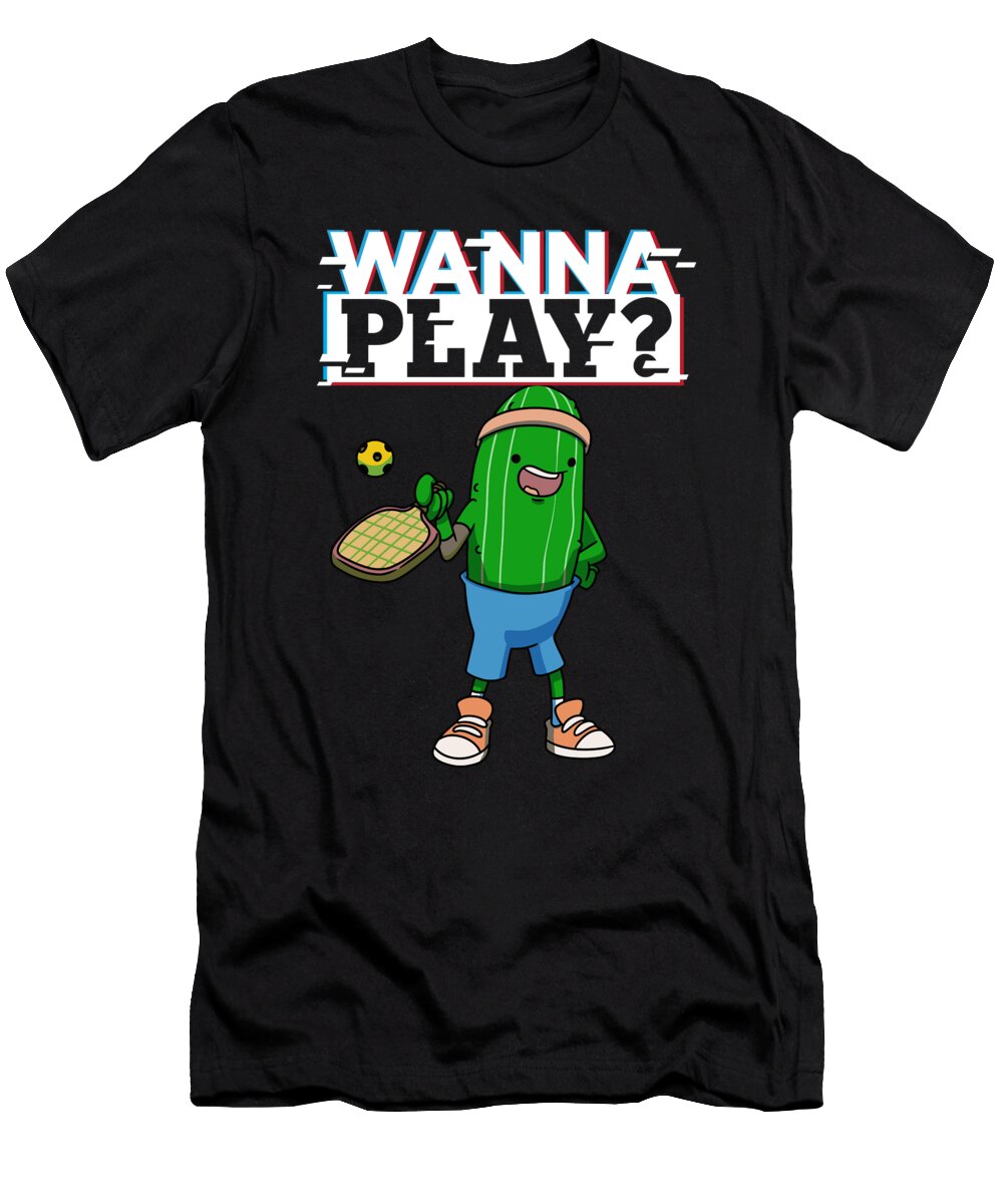 1 Pickleball King Design with Pickle Racquet and Lance Gambis Art T-Shirt